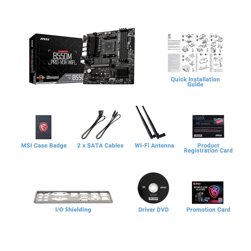 [RePacked] MSI B550M PRO-VDH WIFI AMD AM4 Micro-ATX Motherboard