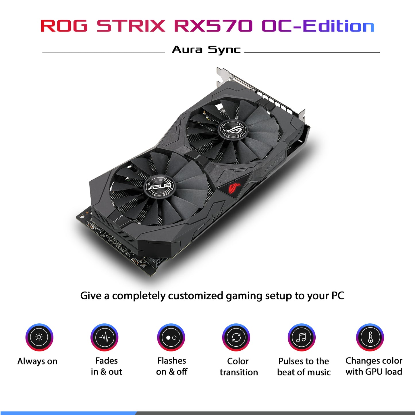 ASUS ROG Strix RX570 O8G DDR5 8GB 256-Bit Gaming Graphics Card