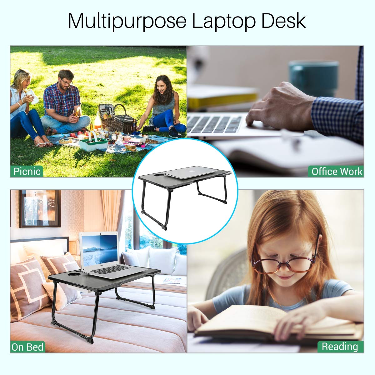 Portronics POR-1140 My Buddy One Multifunctional Laptop Folding Table