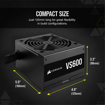 Corsair VS Series VS600 600W Non-Modular 80 PLUS Certified Power Supply From TPS Technologies