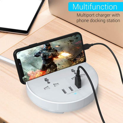 Portronics Power BUN  Phone Docking Station  with 2 AC Outlets and 3 USB Charging Ports