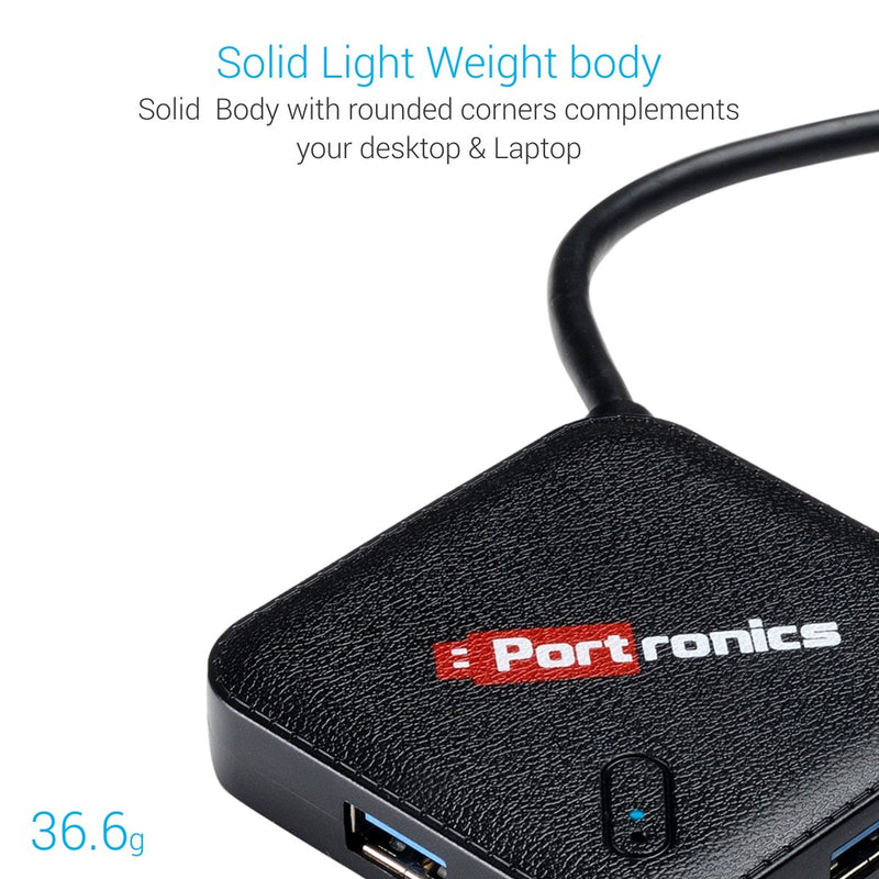 Portronics MPort 34 Hub with 4 USB 3.0 Ports and USB Connectivity