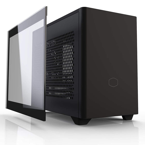 Cooler Master MasterBox NR200P Black Mini-ITX Cabinet with Tempered Glass Panel and Two Pre-installed Fans