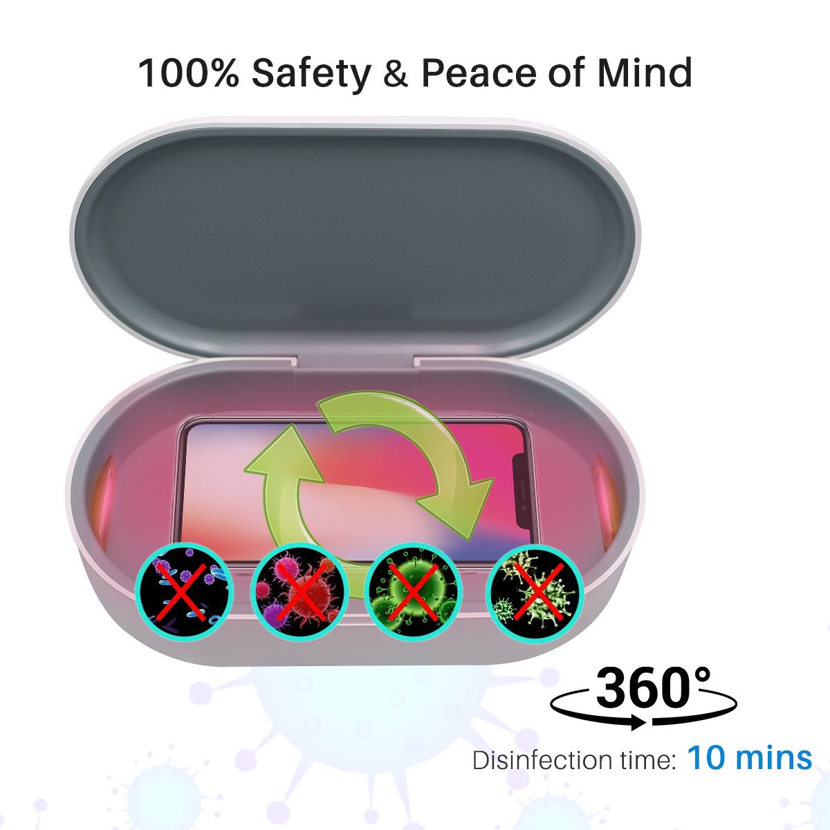 Portronics PuriFi 102  Multifunctional UV Steriliser Box with Wireless Charger and Magnetic Switch