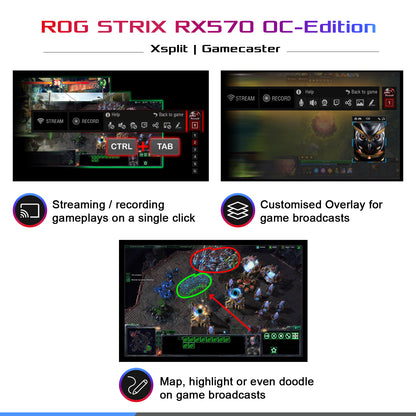 ASUS ROG Strix RX570 O8G DDR5 8GB 256-बिट गेमिंग ग्राफ़िक्स कार्ड