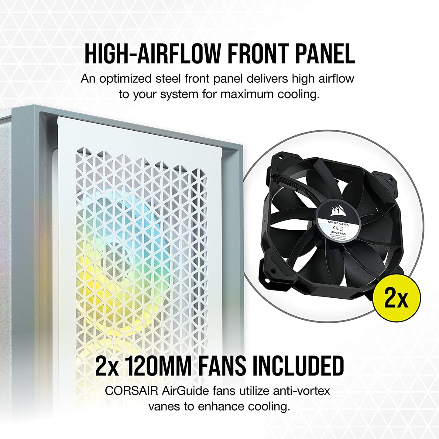 Corsair 4000D AIRFLOW ATX Mid-Tower RGB Cabinet with Tempered Glass and USB-C