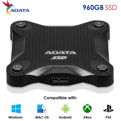 ADATA SD600Q 960GB एक्सटर्नल सॉलिड स्टेट ड्राइव (काला)