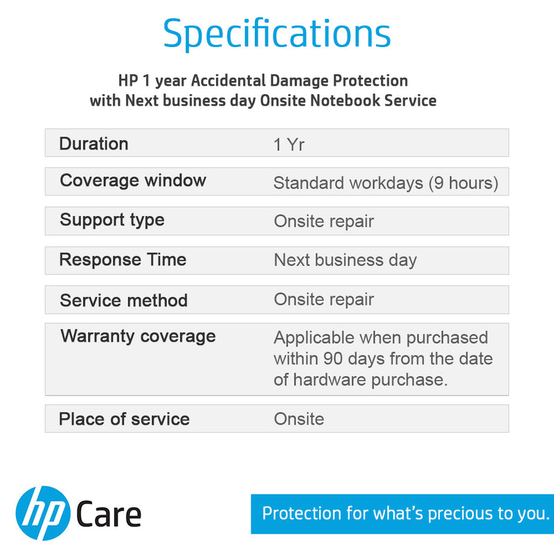 HP Care Pack 1 Year Accidental Damage Protection ADP for Pavilion Victus Pavilion X360 Laptops - NOT A LAPTOP