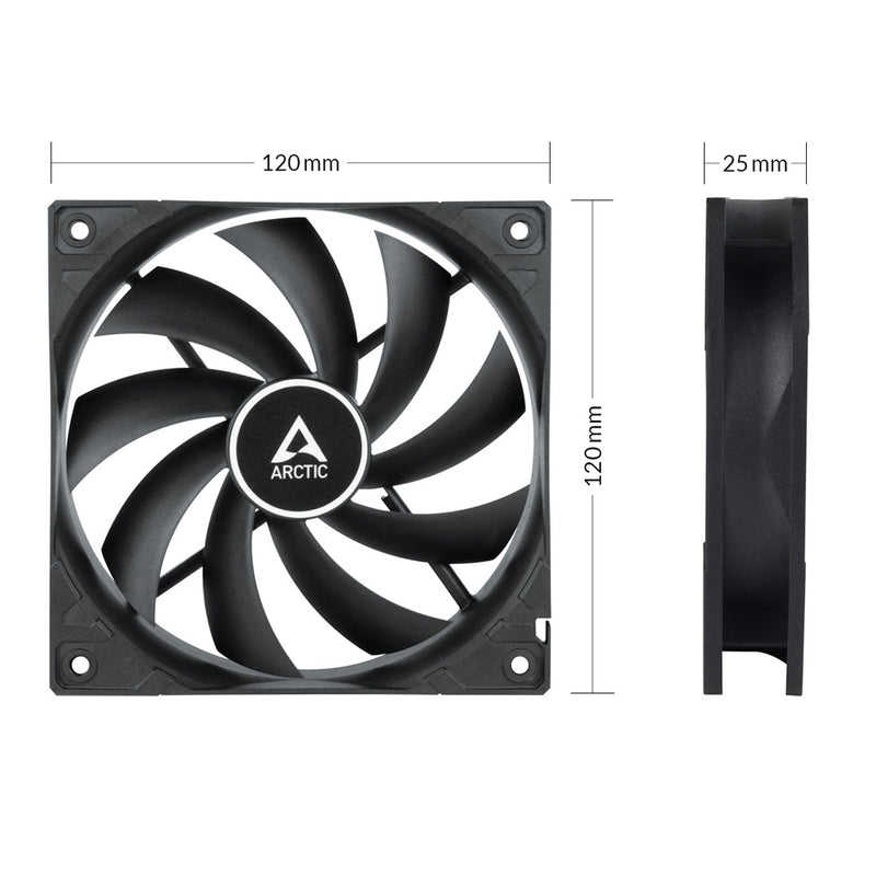 ARCTIC F12 Silent 120mm CPU Case Cooling Fan - Black