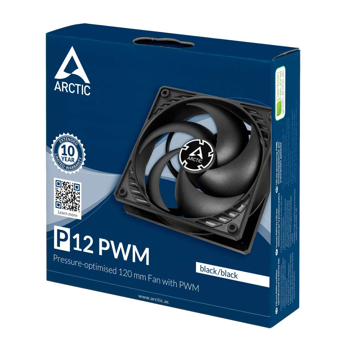 ARCTIC P12 PWM 120mm CPU Case Cooling Fan - Black