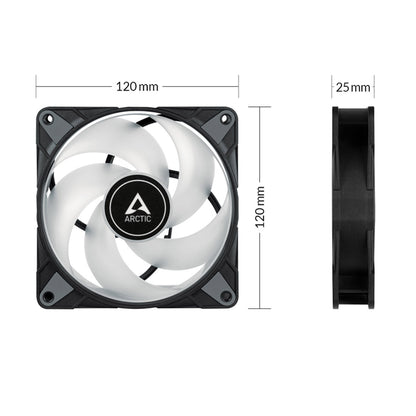 ARCTIC P12 PWM PST A-RGB 120mm CPU Case Cooling Fan Pack of 3 - Black