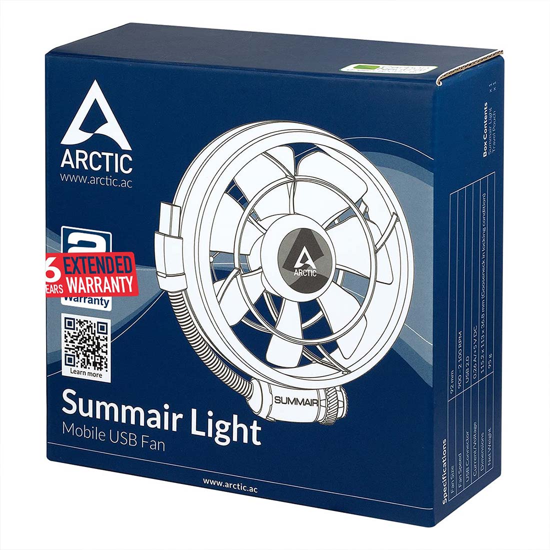 ARCTIC Summair Light Portable USB Fan for Office and Laptop