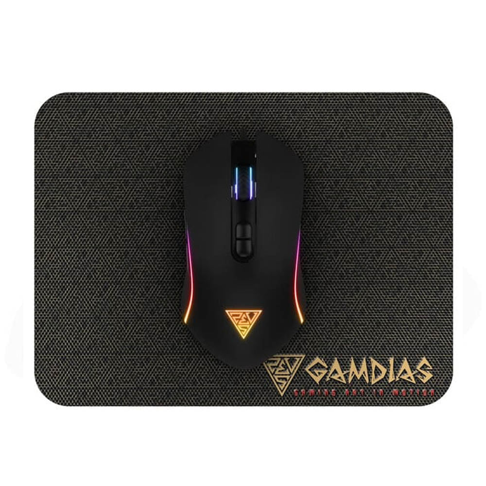 Gamdias ARES P2 3-इन-1 RGB गेमिंग कॉम्बो वायर्ड USB कीबोर्ड, माउस और नॉन-स्लिप माउसपैड के साथ