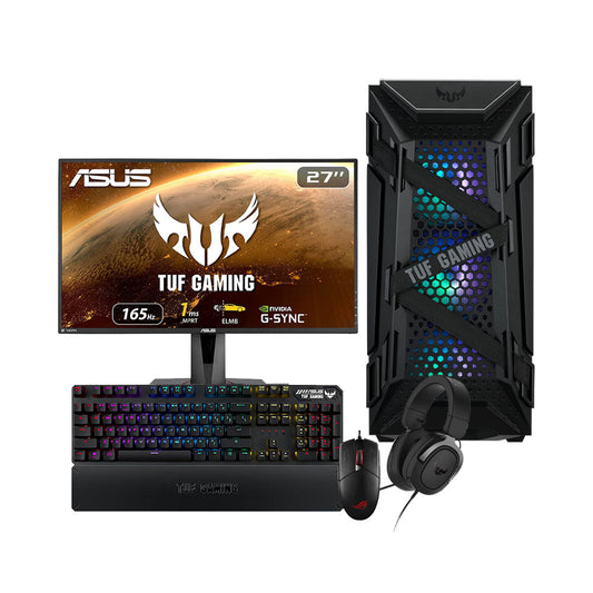 ASUS Intel Gaming Pro Desktop PC (i7-11700K/ TUF 3060 Ti V2 OC Edition/ 16GB DDR4 RAM/ 500GB M.2 SSD/ 1TB HDD/ 240mm RGB Liquid Cooler) Powered By ASUS