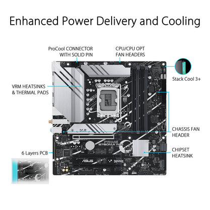 ASUS PRIME B760M-A WIFI CSM Intel LGA 1700 Micro-ATX DDR5 Motherboard