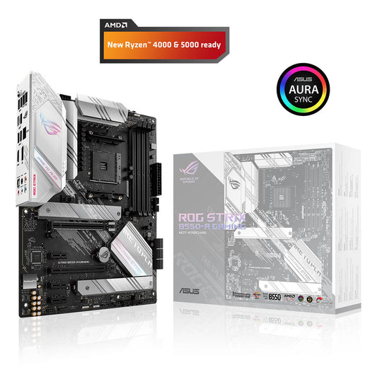 ASUS B550 ROG STRIX B550-A AMD AM4 ATX Gaming Motherboard White Edition with PCIe 4.0-ready and Intel 2.5Gb Ethernet