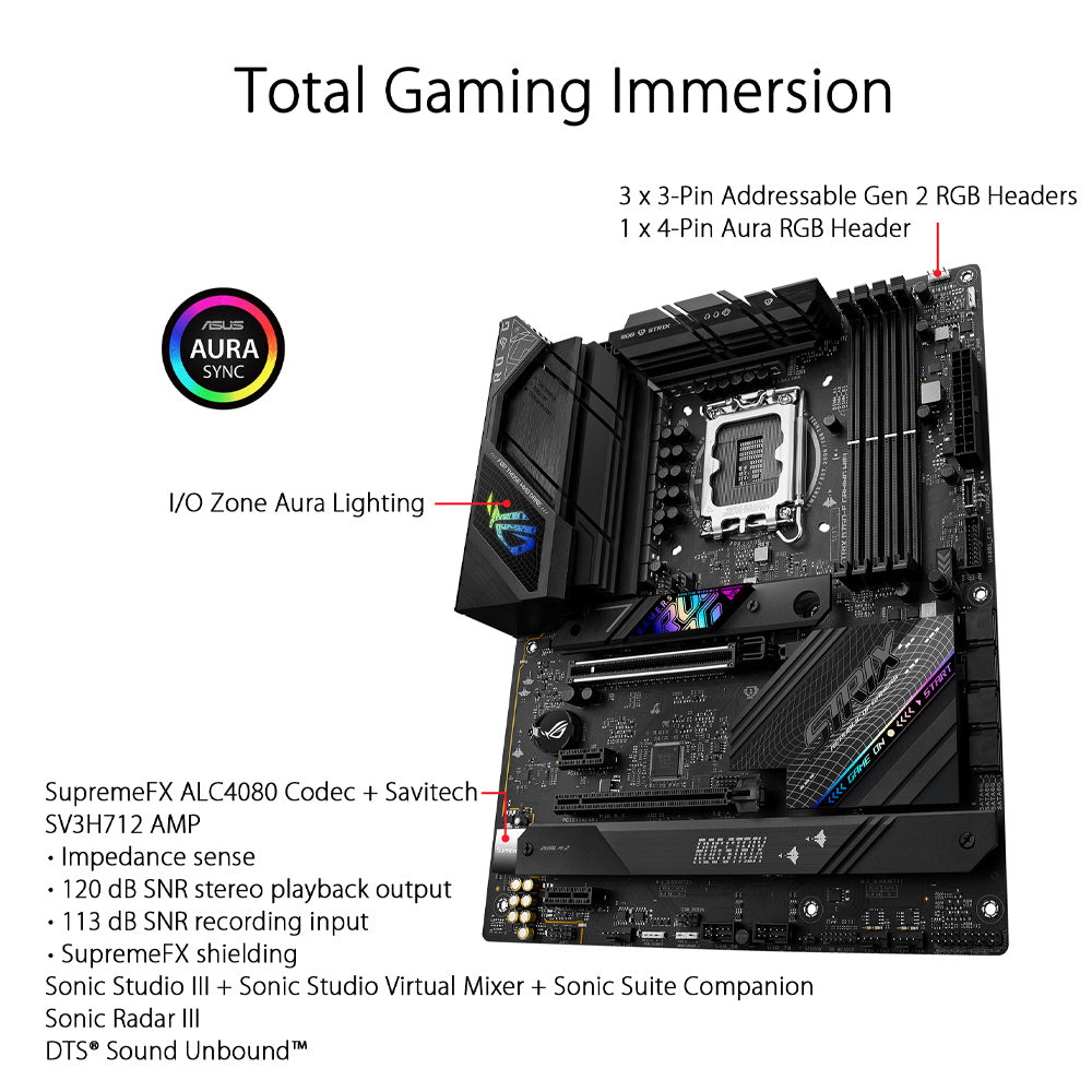 ASUS ROG STRIX B760-F GAMING WIFI Intel B760 LGA 1700 ATX Motherboard