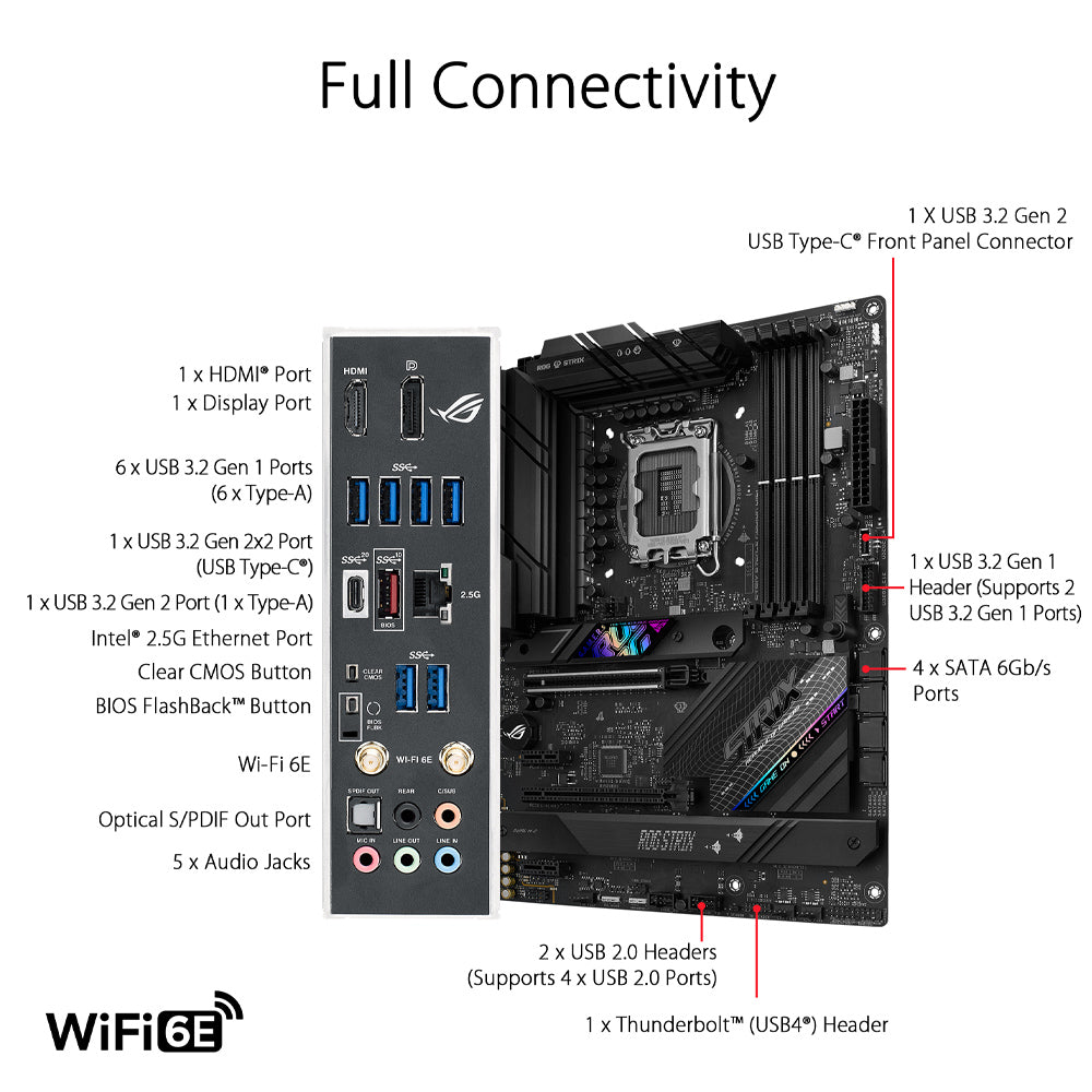 ASUS ROG STRIX B760-F GAMING WIFI Intel B760 LGA 1700 ATX Motherboard