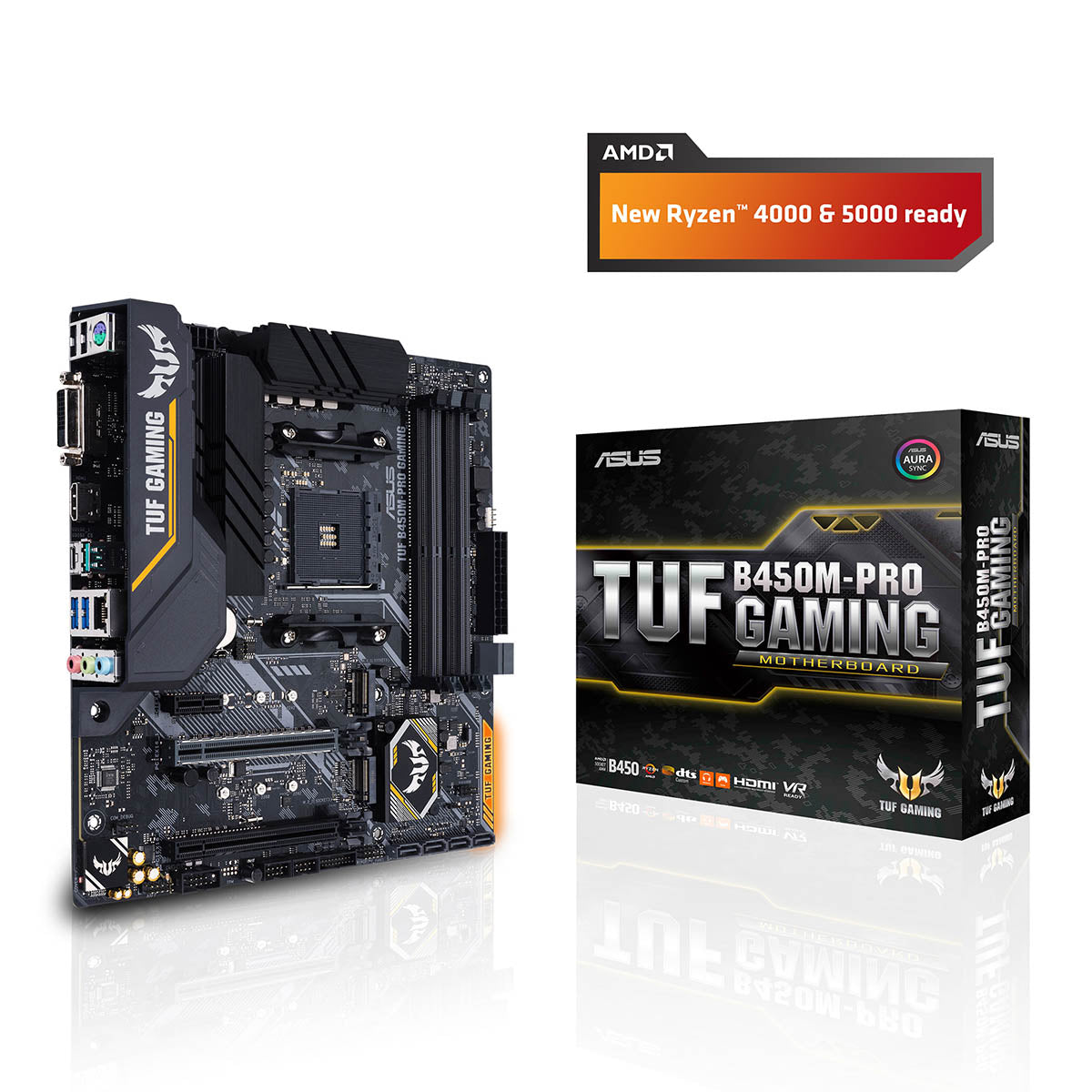 Asus TUF B450M-PRO गेमिंग AMD AM4 माइक्रो-ATX मदरबोर्ड ऑरा सिंक RGB के साथ