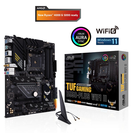 ASUS B550 TUF Gaming B550-PLUS WIFI II ATX Motherboard with PCIe 4.0 and Thunderbolt 3 Header