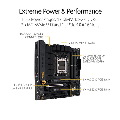 ASUS TUF GAMING B650M-Plus AMD B650 AM5 Micro-ATX Motherboard