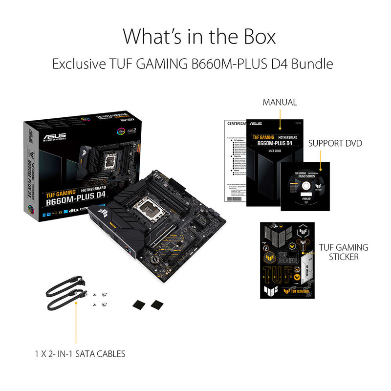ASUS TUF Gaming B660M-Plus D4 Intel B660 LGA 1700 Micro-ATX Motherboard with PCIe 5.0 and Thunderbolt 4 Support