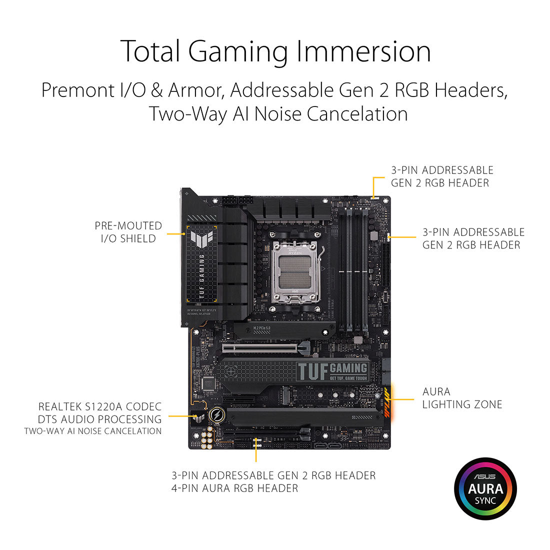 ASUS TUF GAMING X670E-PLUS AMD AM5 ATX Gaming Motherboard with DDR5 and PCIe 5.0