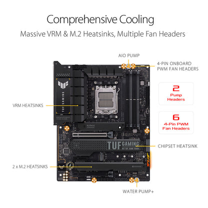 ASUS TUF GAMING X670E-PLUS AMD AM5 ATX Gaming Motherboard with DDR5 and PCIe 5.0