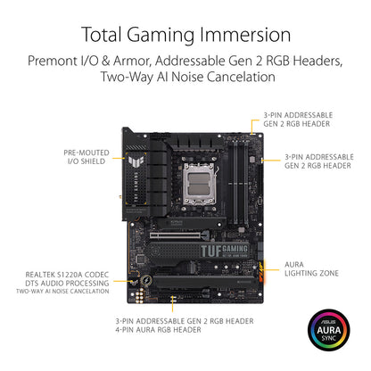 ASUS TUF GAMING X670E-PLUS WIFI AMD AM5 ATX Gaming Motherboard with DDR5 and PCIe 5.0