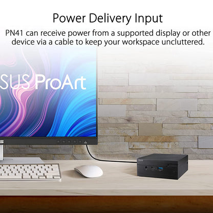 ASUS Mini PC PN41 with Intel Celeron N4500 Processor, Intel WiFi 6 and USB 3.2 Type-C [Without storage, Without Ram]