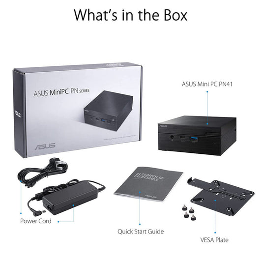 ASUS Mini PC PN41 with Intel Celeron N4500 Processor, Intel WiFi 6 and USB 3.2 Type-C [Without storage, Without Ram]