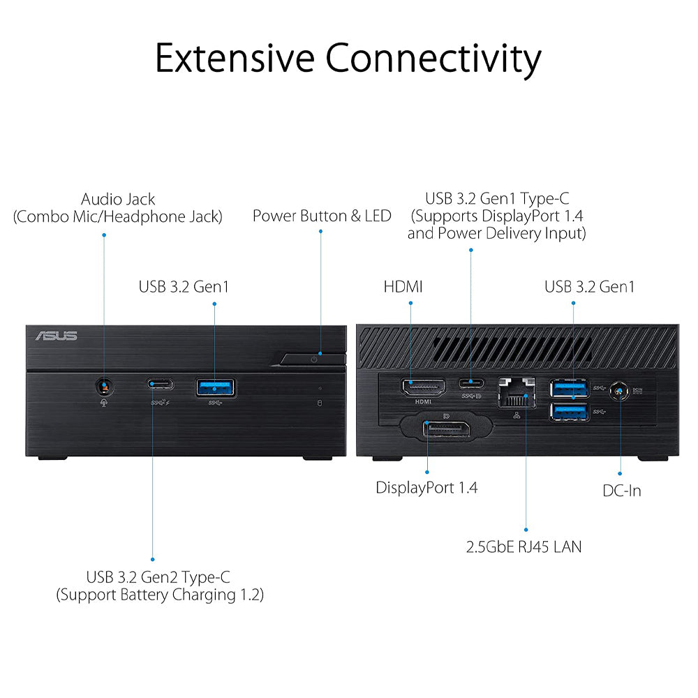 ASUS Mini PC PN41 with Intel Celeron N4500 Processor, Intel WiFi 6 and USB 3.2 Type-C [Without storage, Without Ram]