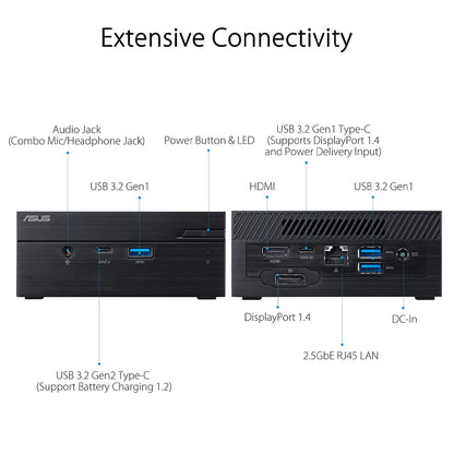 ASUS Mini PC PN41 with Intel Celeron N4500 Processor, Intel WiFi 6 and USB 3.2 Type-C [Without storage, Without Ram]