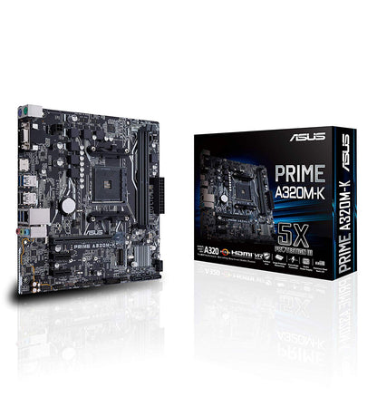 [रीपैक्ड] ASUS प्राइम A320M-K AMD AM4 माइक्रो-ATX मदरबोर्ड DDR4 3200MHz और M.2 के साथ