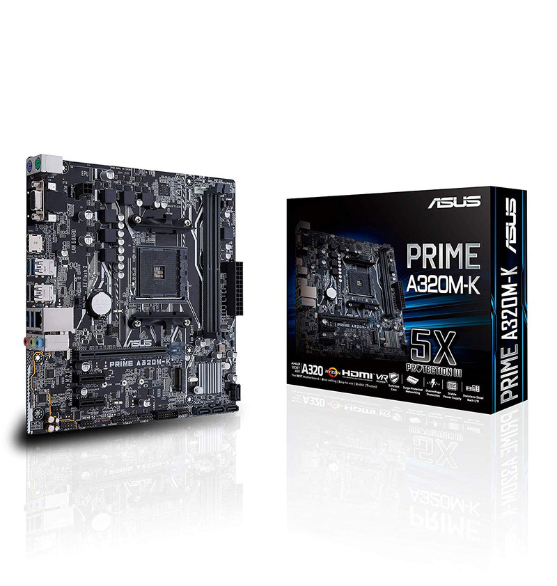 [RePacked] ASUS PRIME A320M-K AMD AM4 Micro-ATX Motherboard with DDR4 3200MHz and M.2