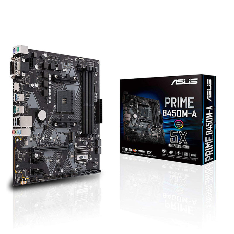 ASUS PRIME B450M-A AMD AM4 Micro-ATX Motherboard with Aura Sync RGB header M.2 USB 3.1