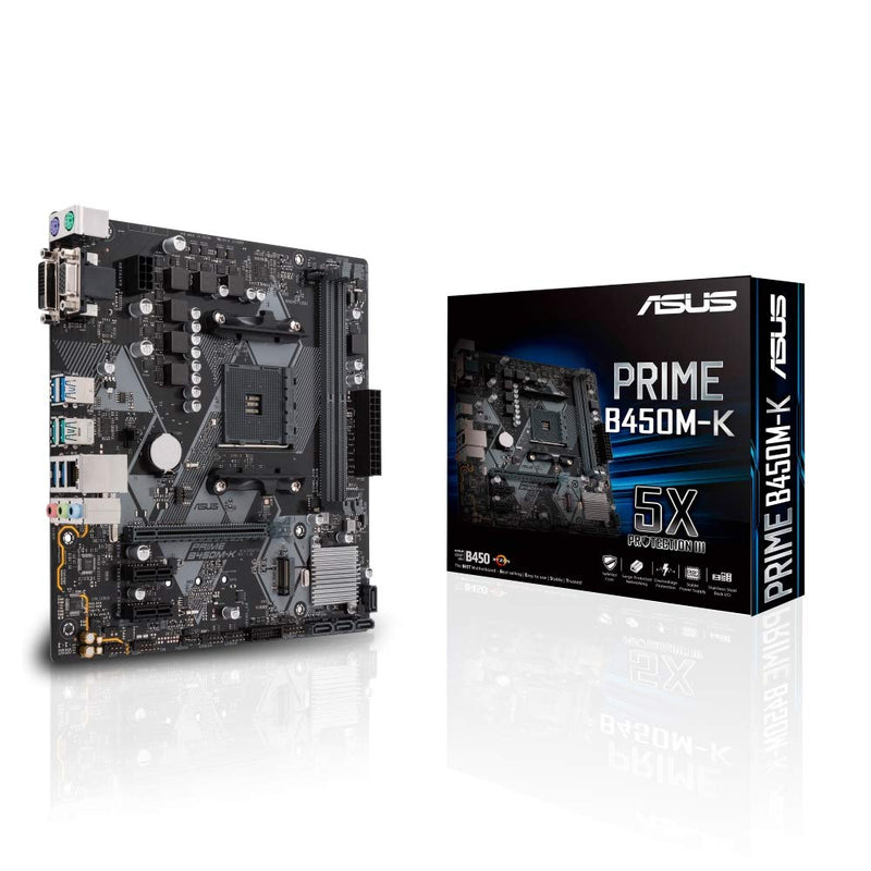[RePacked] ASUS PRIME B450M-K AMD AM4 Micro-ATX Motherboard with DDR4 3200MHz M.2 SATA 6Gbps