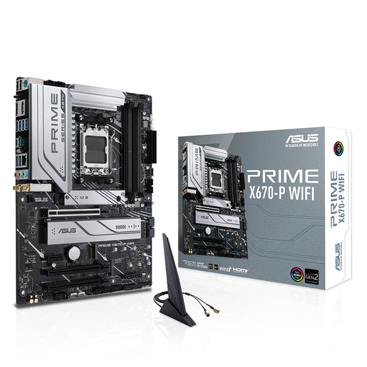 ASUS PRIME X670-P WIFI AMD Socket AM5 ATX Motherboard with PCIe 5.0 USB 4 Header and Three M.2 Slots