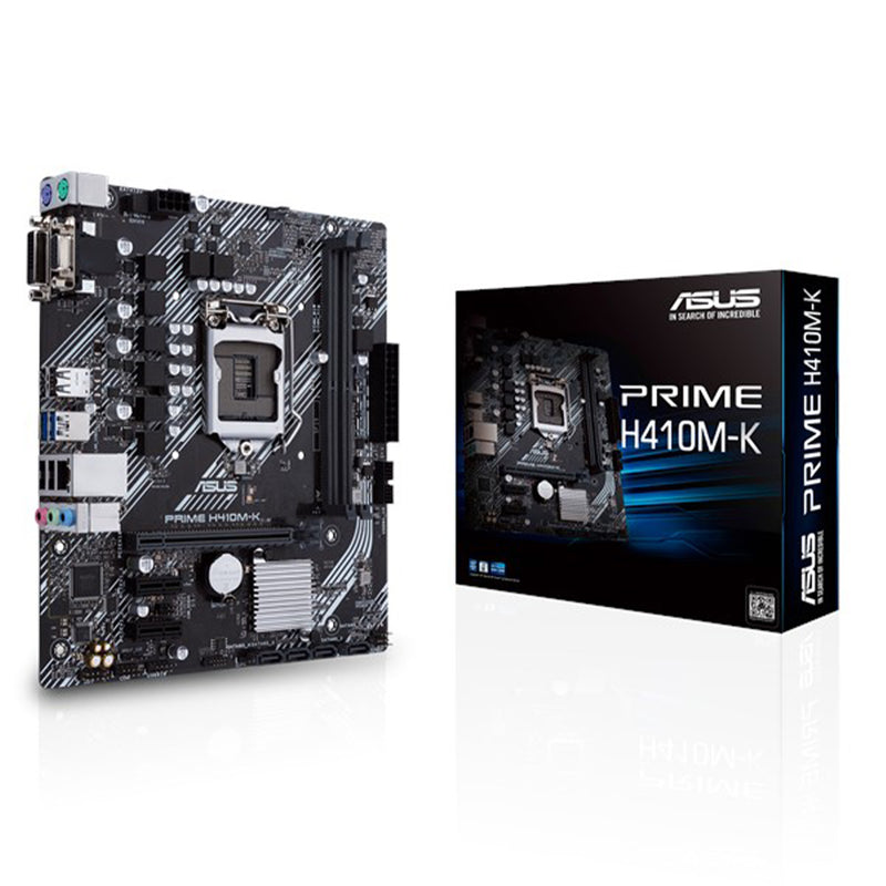 ASUS Prime H410M-K LGA 1200 Micro-ATX Motherboard with UEFI BIOS and USB 3.2