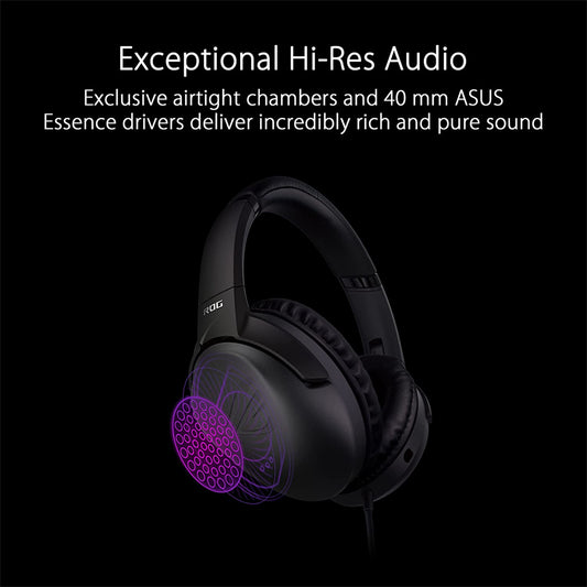 ASUS ROG Strix Go Core Over Ear Wired Gaming Headset with Volume Adjustments
