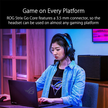 ASUS ROG Strix Go Core Over Ear Wired Gaming Headset with Volume Adjustments
