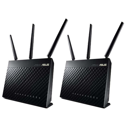 ASUS RT-AC68U (Pack of 2) AC1900 Dual Band Gigabit WiFi Router with AiMesh and   AiProtection support