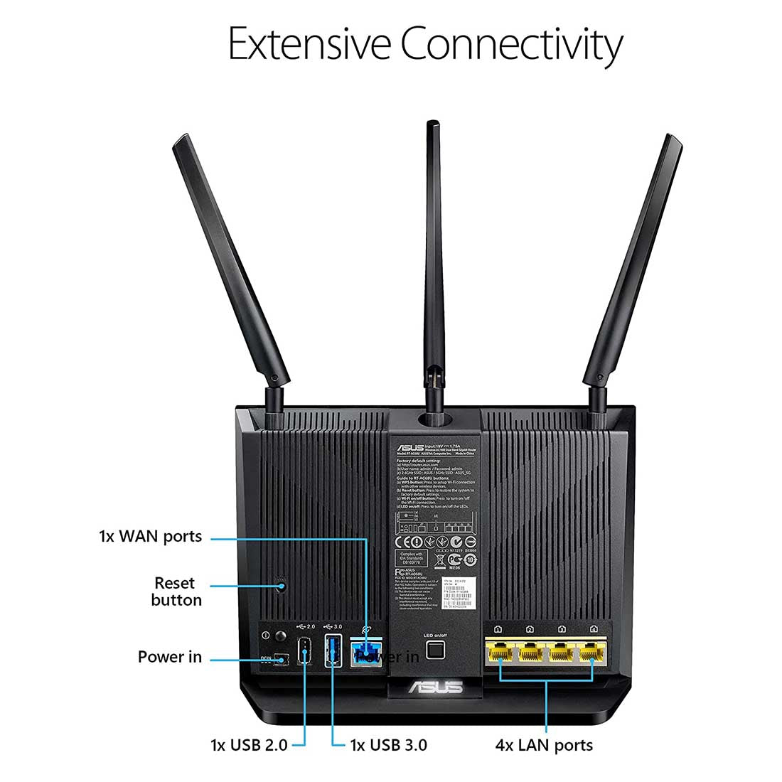 ASUS RT-AC68U (Pack of 2) AC1900 Dual Band Gigabit WiFi Router with AiMesh and   AiProtection support