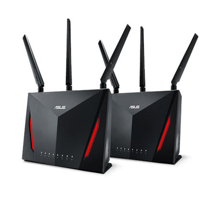ASUS RT-AC86U (Pack of 2) AC2900 Dual Band Gigabit WiFi Router with AiMesh and AiProtection Support