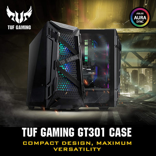 Asus TUF Gaming GT301 Mid-Tower Compact Case with 3 Pre-Installed 120mm Aura Sync ARGB Fans