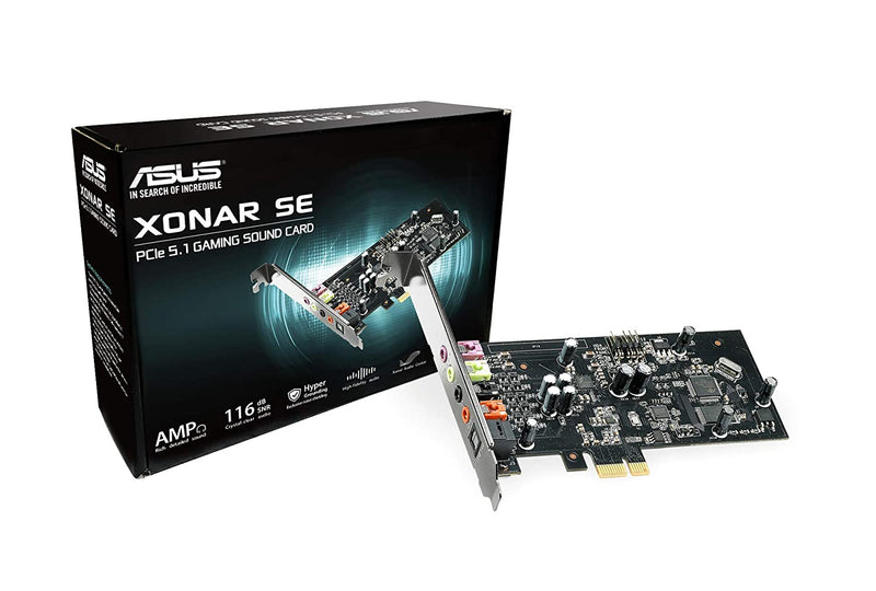 ASUS Xonar SE 5.1 PCIe Gaming Hi-Res 116dB Sound Card with 300 ohm Headphone Amp