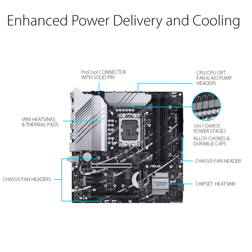 ASUS PRIME Z790M-PLUS D4 Intel Z790 LGA 1700 Micro-ATX Motherboard