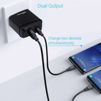 Portronics Adaptor 22 USB Wall Adapter with Quick Charging USB Port and USB-C Port