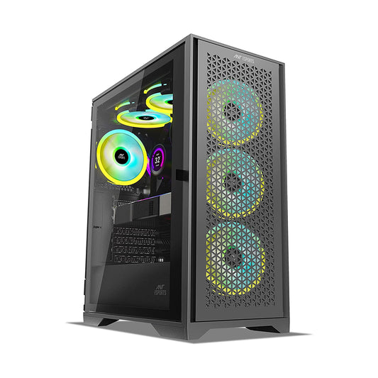 Ant Esports ICE-4000 RGB Mid Tower Gaming Cabinet with three Pre-Installed 120mm ARGB Fans