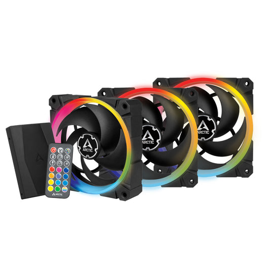 ARCTIC BioniX P120 A-RGB PWM 120mm CPU Case Cooling Fan Pack of 3 with Controller